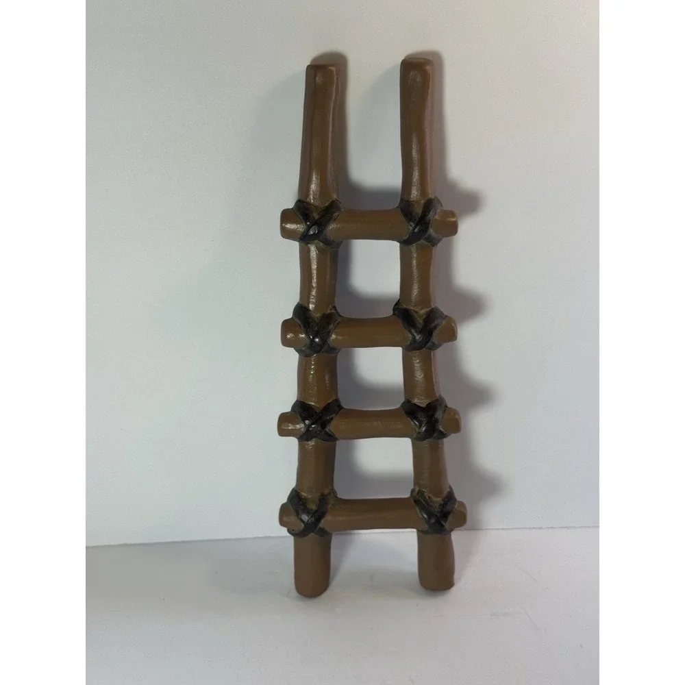 Ceramic Log Ladder Fish Tank Ornament Reptile Basking Ramp Fairy Garden Decor